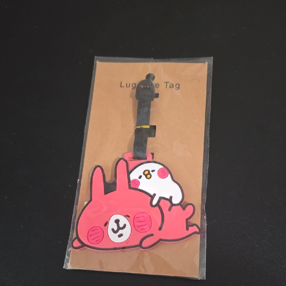 Cute Pink Bunny Luggage Tag
